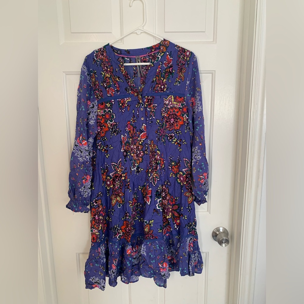 Anthropologie purple floral dress